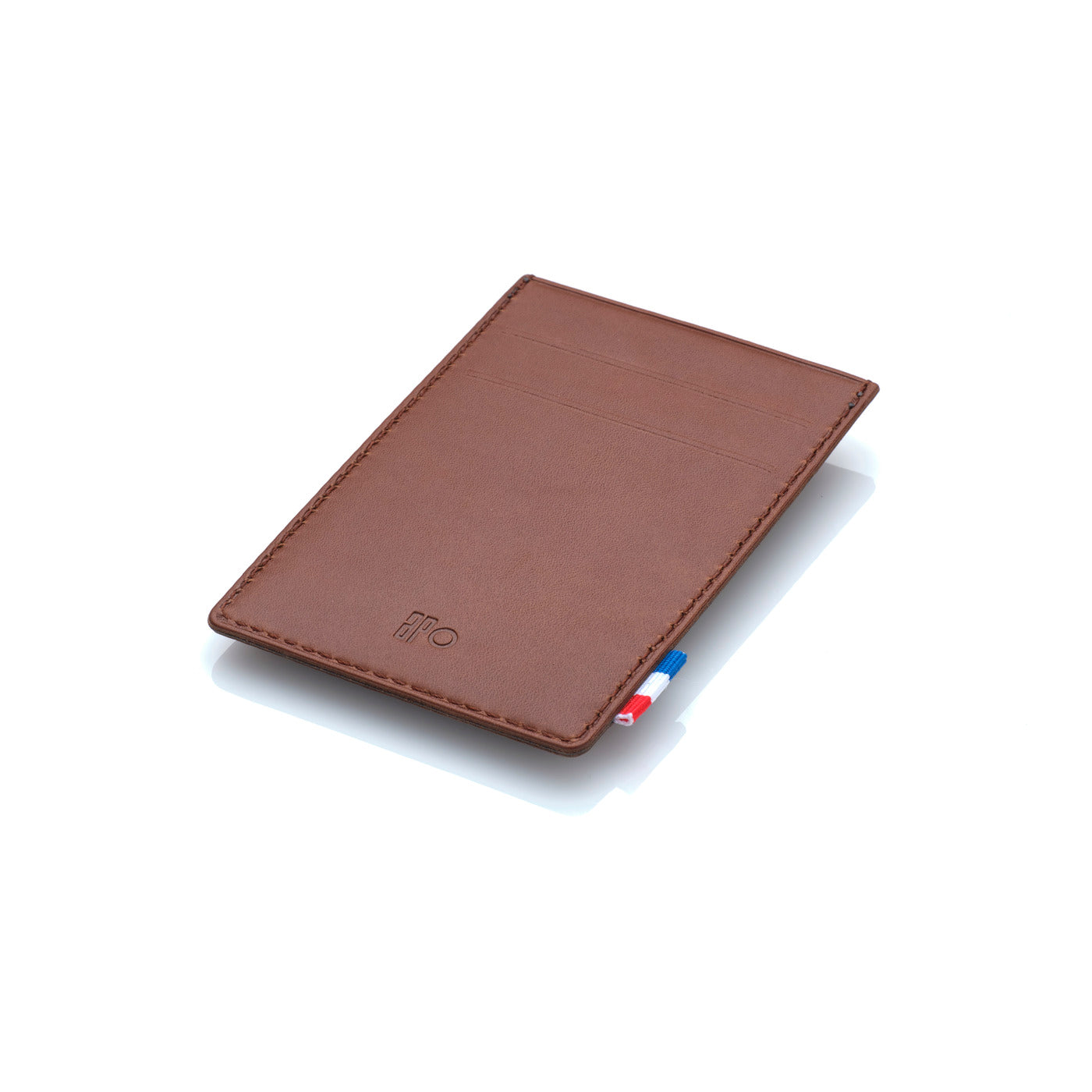 GREG - Pince à billet et porte-cartes en cuir patiné - Chocolat