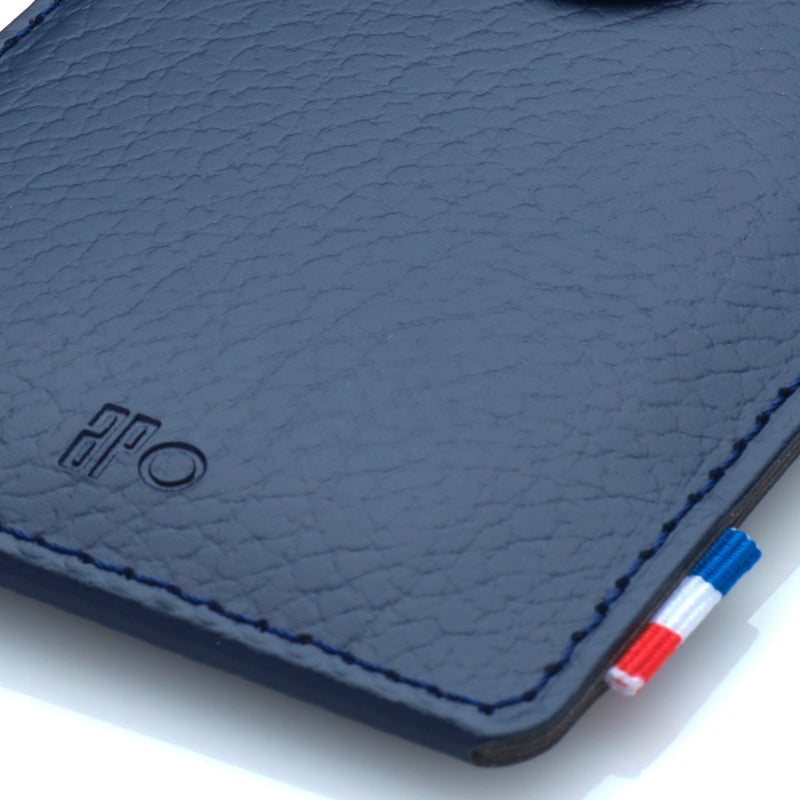 CHRIS - Porte-cartes slider en cuir recyclé - Bleu