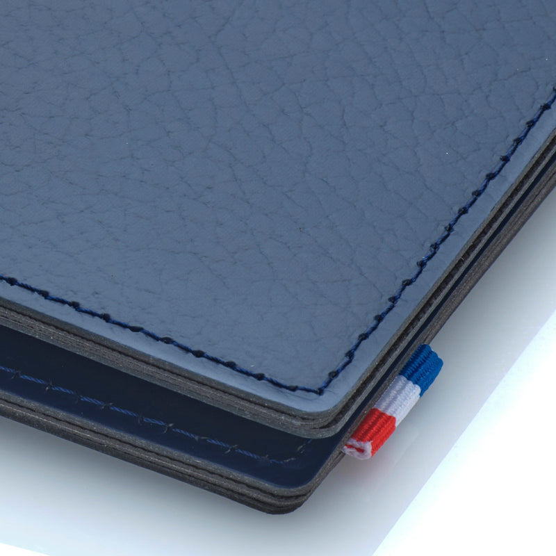 LÉO - Portefeuille horizontal en cuir recyclé - Bleu