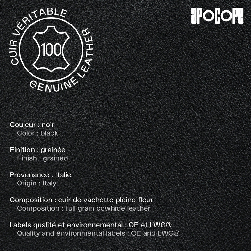 FAB - Porte-passeport en cuir grainé - noir