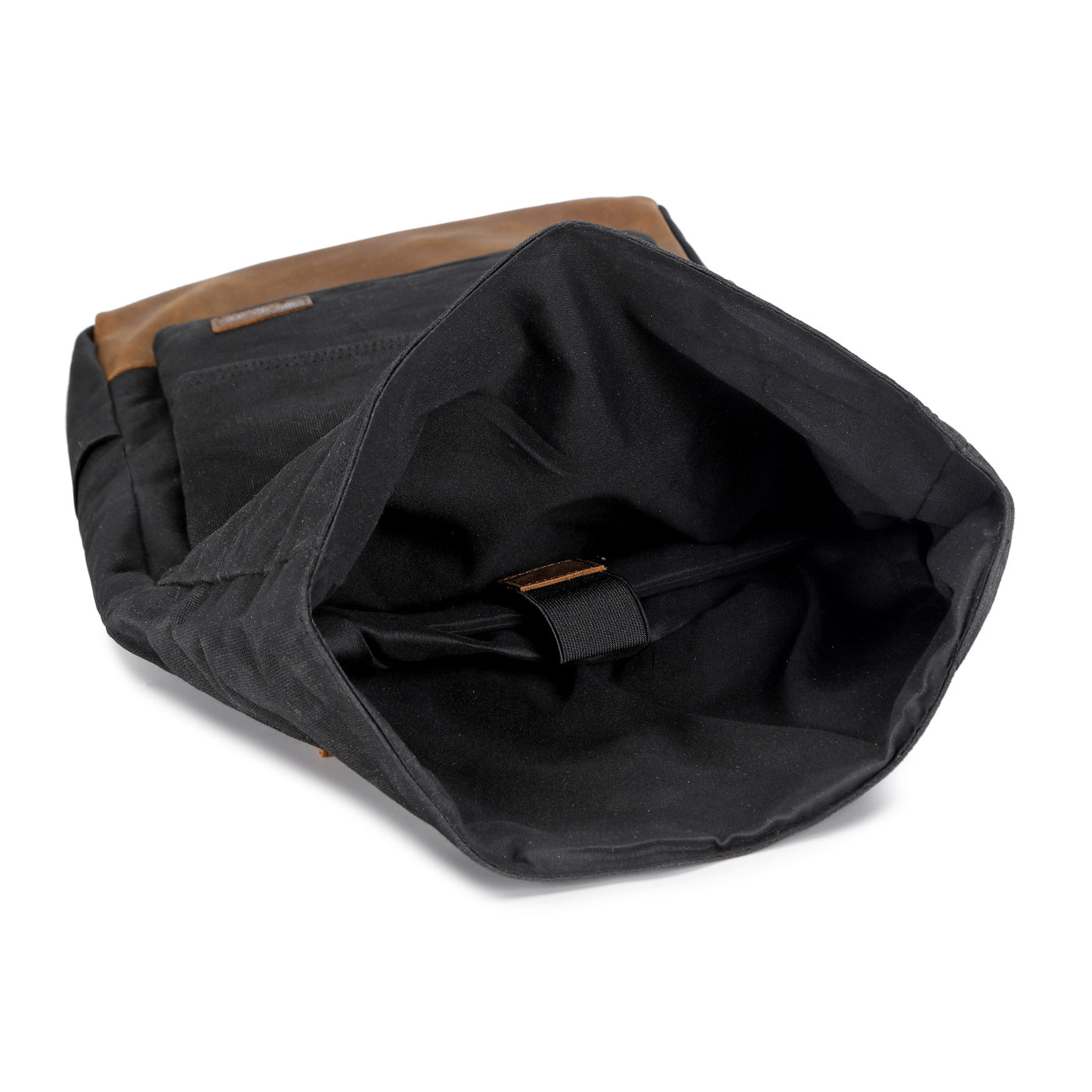 JACK - Sac à dos en cuir véritable et toile enduite - Noir